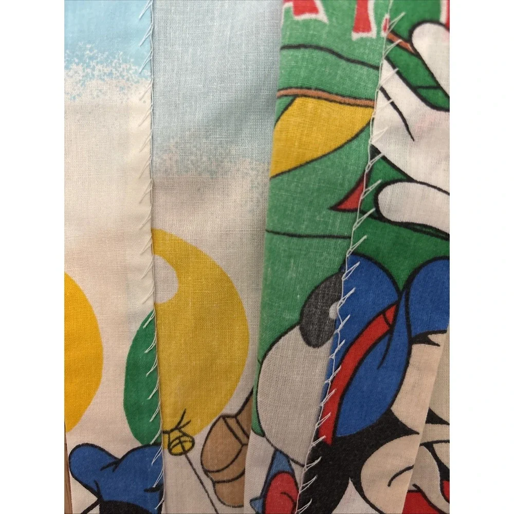 Vtg Disney Mickey Mouse Hot Air Balloon Minnie Dumbo Goofy Ducks Curtain